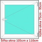 Plastov okna O SOFT ka 105 a 110cm x vka 75-95cm 